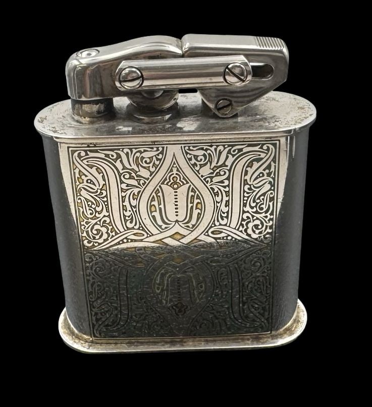 Large Vintage KARL WIEDEN germany Silver Metal Table Lighter (1 of 4)