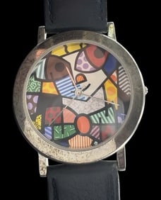 Rare Vintage 1993 ROMERO BRITTO "Big Eyes" Neo-Pop Art Watch Ltd. E. 555/1500