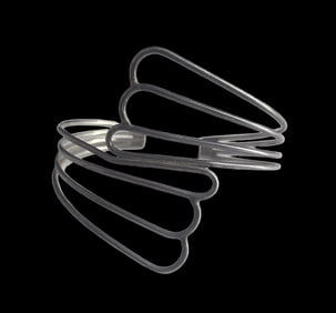 Unusual Vintage Sterling Silver Angel Wing Adjustable Cuff Bracelet