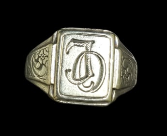 Antique European 800 Silver Signet / Seal Ring