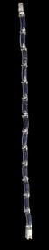 Vintage Mexican Sterling Silver & Blue Gemstone Panel Bracelet