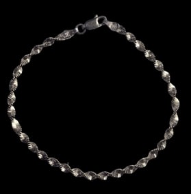 Unusual Vintage Twisted Sterling Silver Designer Bracelet