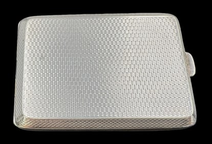 Vintage British Sterling Silver Cigarette Case /w Gilt interior