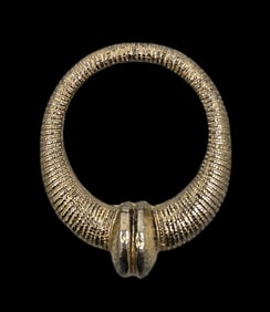 Vintage Gilt 800 Silver Textured Ring or Pendant