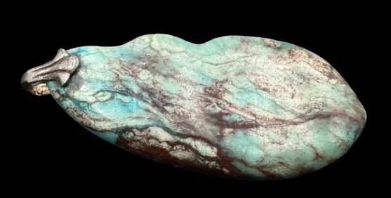 Unusual Natural Gemstone & Sterling Silver Bale Pendant