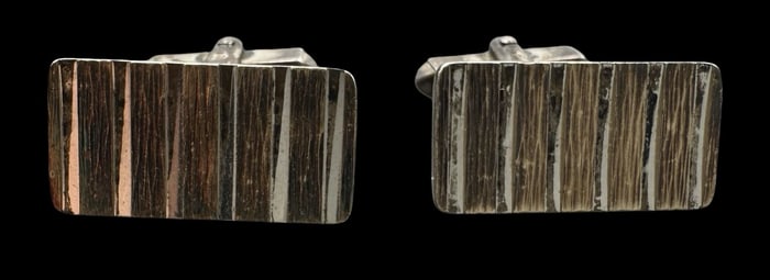 Vintage Gilt European 835 Silver Two-Tone Designer Cufflinks