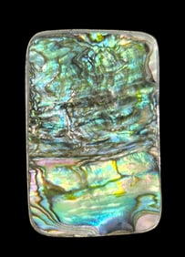 Massive Vintage Sterling Silver & Abalone Shell Cocktail Ring