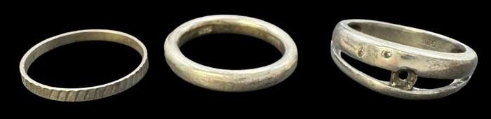 Lot of 3 Vintage Sterling Silver Rings