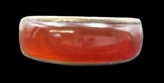 Vintage Mid-Century Modern European 800 Silver & Carnelian Designer Ring