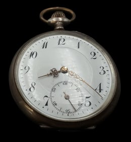 Antique 1920s Swiss 800 Silver Pocket Watch