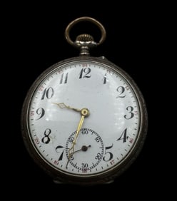 Antique 1900s Galonne Swiss 800 Silver Pocket Watch