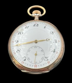 Antique 1900s Swiss 800 Silver Open Face Pocket Watch