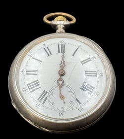 Antique 1900s Swiss 800 Silver Pocket Watch
