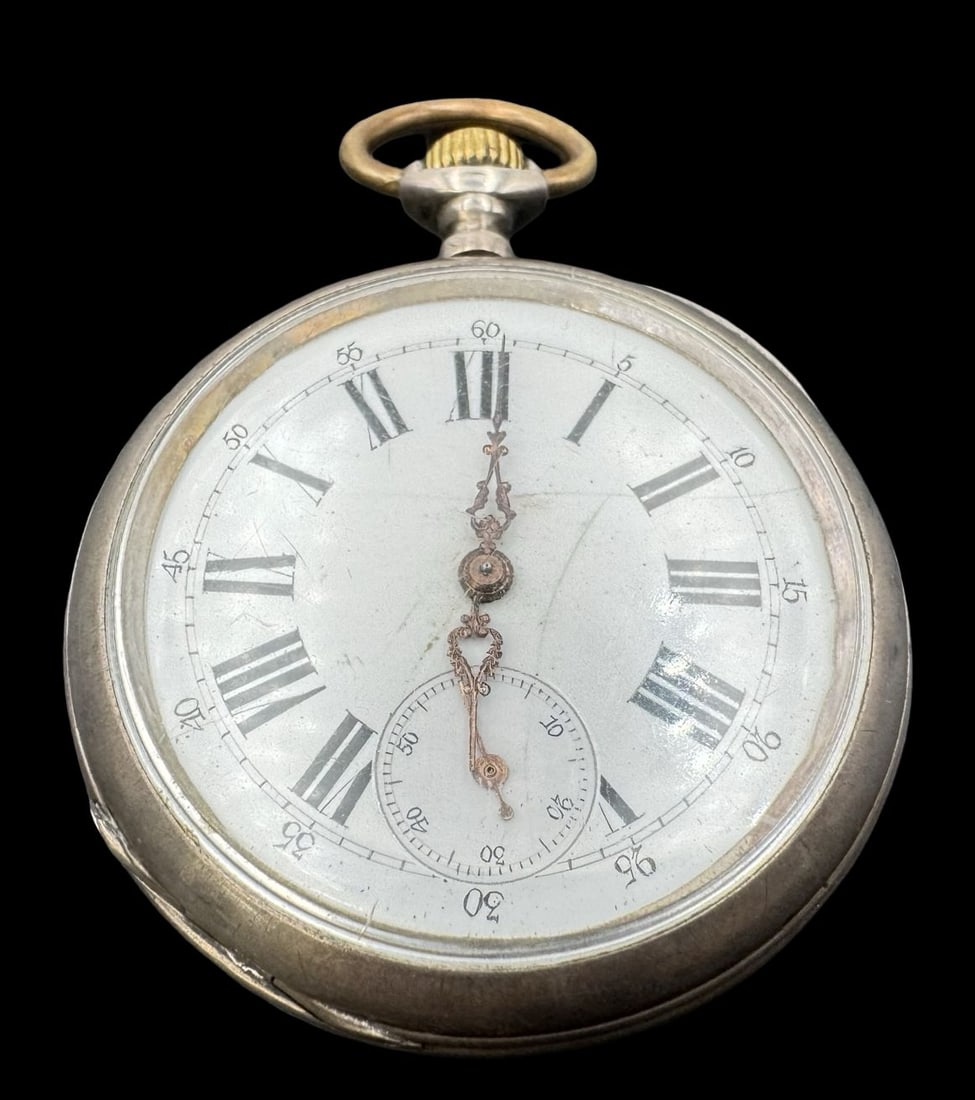 Antique 1900s Swiss 800 Silver Pocket Watch (1 of 4)