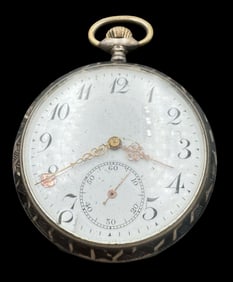 Antique Swiss 800 Silver Pocket Watch