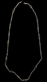 Very Unsusual Vintage Mid-Century European 800 Silver & Gemstone Ball Necklace