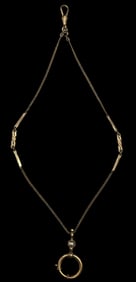 Antique ca. 1910 European Gold Plated Metal Pocket Watch Chain