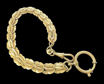 Vintage Gold Plated Metal Pocket Watch Chain