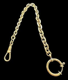 Vintage Gold Plated Metal Pocket Watch Chain