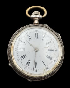 Antique 1900s Swiss 800 Silver Pocket Watch