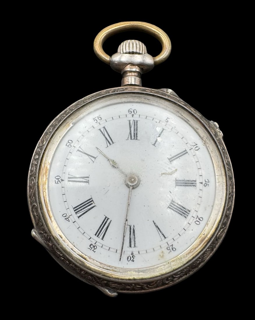 Antique 1900s Swiss 800 Silver Pocket Watch (1 of 3)