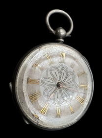 Unusal Antique ca. 1900s European 800 Silver Pocket Watch