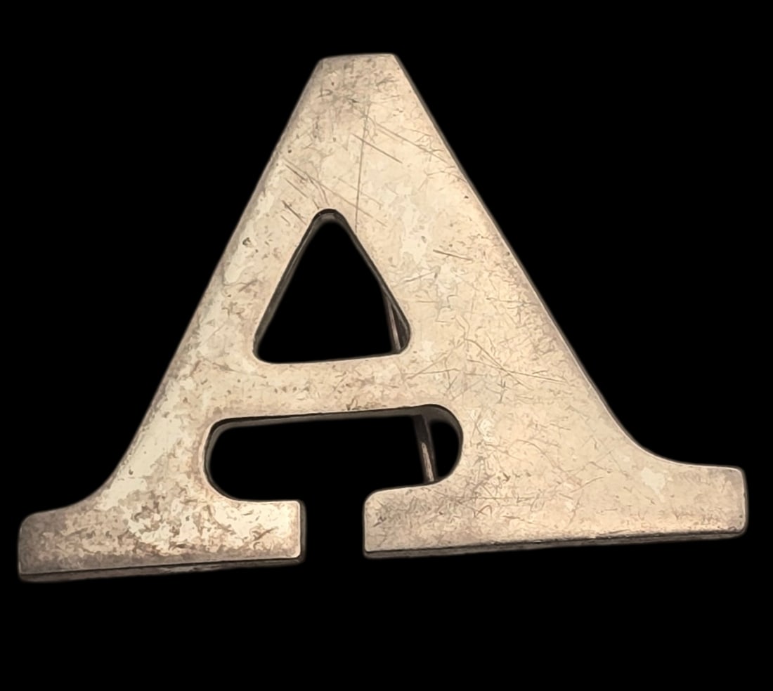 Vintage European 800 Silver Letter "A" Pin / Brooch (1 of 5)