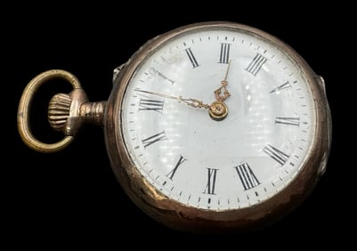 Antique 1900s Swiss 800 Silver Pocket Watch