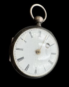 Antique Early 1800s European Verge Fusee Pocket Watch /w Silver Case