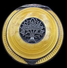 Beautiful Antique Vienna Austria Sterling Silver & Guilloche Enamel Compact