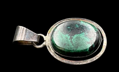 Vintage Israeli Sterling Silver & Natural Gemstone Designer Pendant