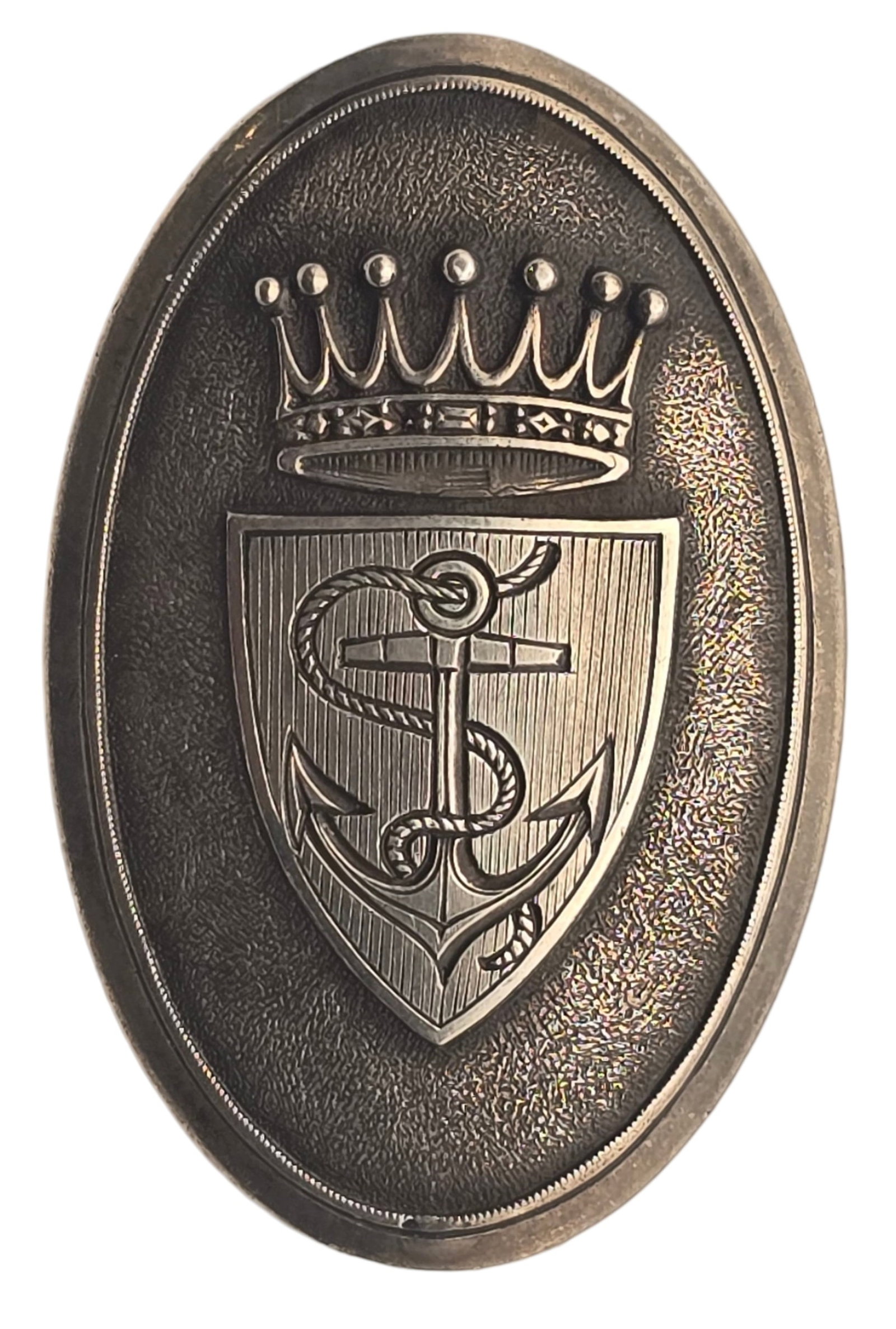 Very Unusual Vintage Sterling Silver Royal Navy Brooch: Measures approx. 1 1/2" long x 1" wide and weighs ca. 12 grams. Very good vintage condition with minor wear and patina according to age. Marked for Sterling Silver. SHIPPING: We ship in-house and char