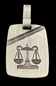 Vintage European 835 Silver Astrological Zodiac Sign Libra Pendant Charm