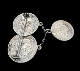 Antique European Coin Brooch