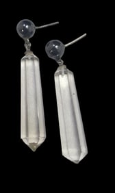 Vintage Sterling Silver & Crystal Chandelier Earrings