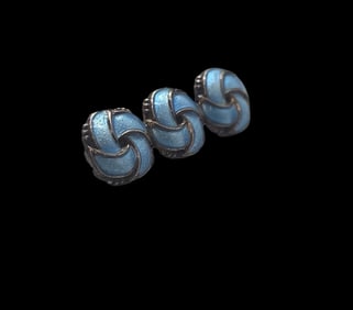 Vintage Mid-Century Modern MEKA Denmark Sterling Silver & Blue Enamel Brooch