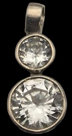 Vintage LUMANI Sterling Silver & Rhinestone Designer Pendant