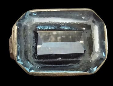 Vintage European Art Deco 835 Silver & Blue Gemstone Ring