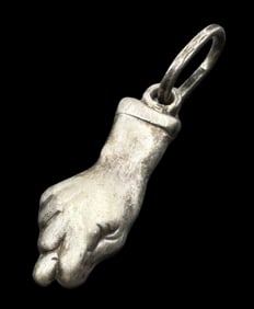 Vintage European 800 Silver Figa Hand Pendant Charm