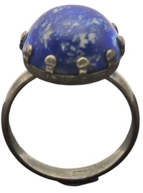 Vintage European 835 Silver & Blue Gemstone Ring