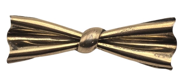 Vintage European Gilt 835 Silver Bow Brooch