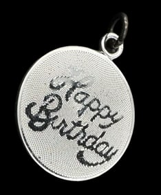 Vintage Sterling Silver HAPPY BIRTHDAY Pendant Charm