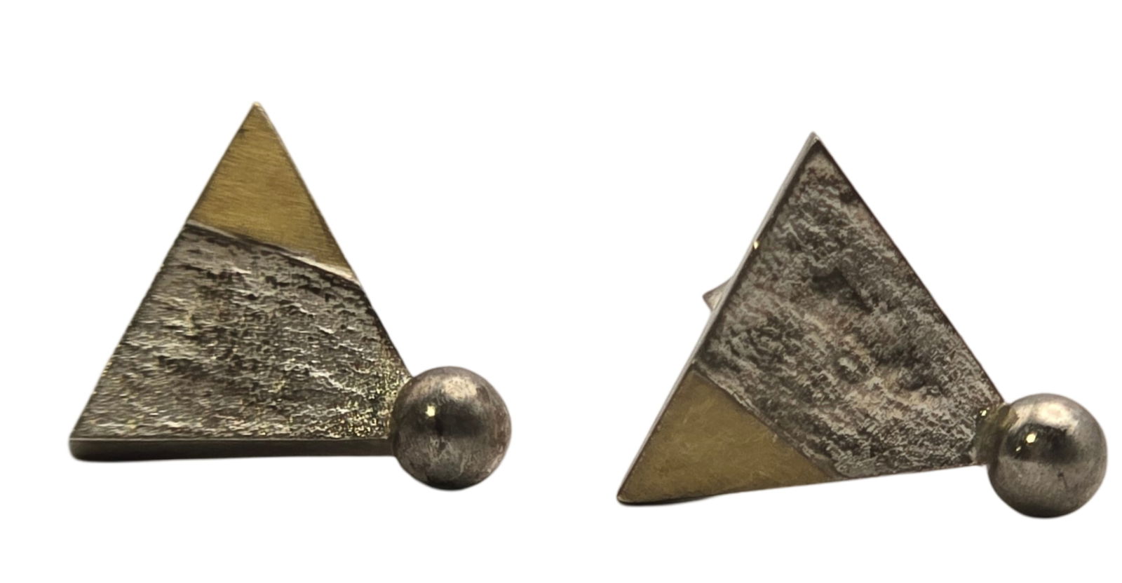 Vintage Sterling Silver & Opal Earrings /w Gold Accents (1 of 6)