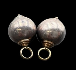 Pair of Antique Sterling Silver & 14K Gold Charms