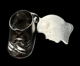 Vintage Sterling Silver Shoe & Face Designer Pendant