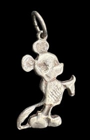 Vintage Sterling Silver Walt Disney Mickey Mouse Pendant Charm