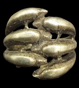 Very Unusual Vintage Sterling Silver Duck or Goose Head Ring