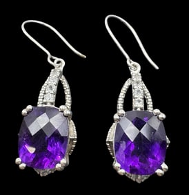 Vintage Sterling Silver & Gemstone Earrings