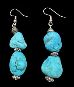 Vintage Sterling Silver & Turqouise Earrings