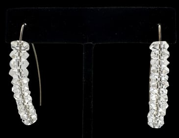 Vintage Sterling Silver & Clear Gemstone Earrings